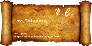 Max Celeszta névjegykártya